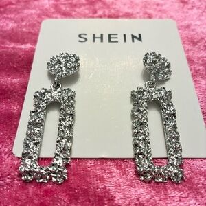 SHEIN Glittering Silver Drop Earrings